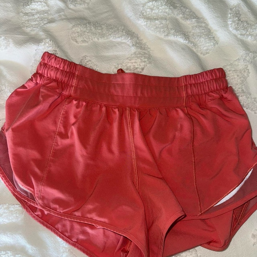 lululemon hotty hot shorts in raspberry cream(this color is no longer sold)